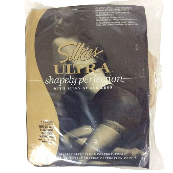 Silkies Ultra Shapely Perfection Pantyhose Queen XL Light Beige Maximum Control - Picture 2 of 4